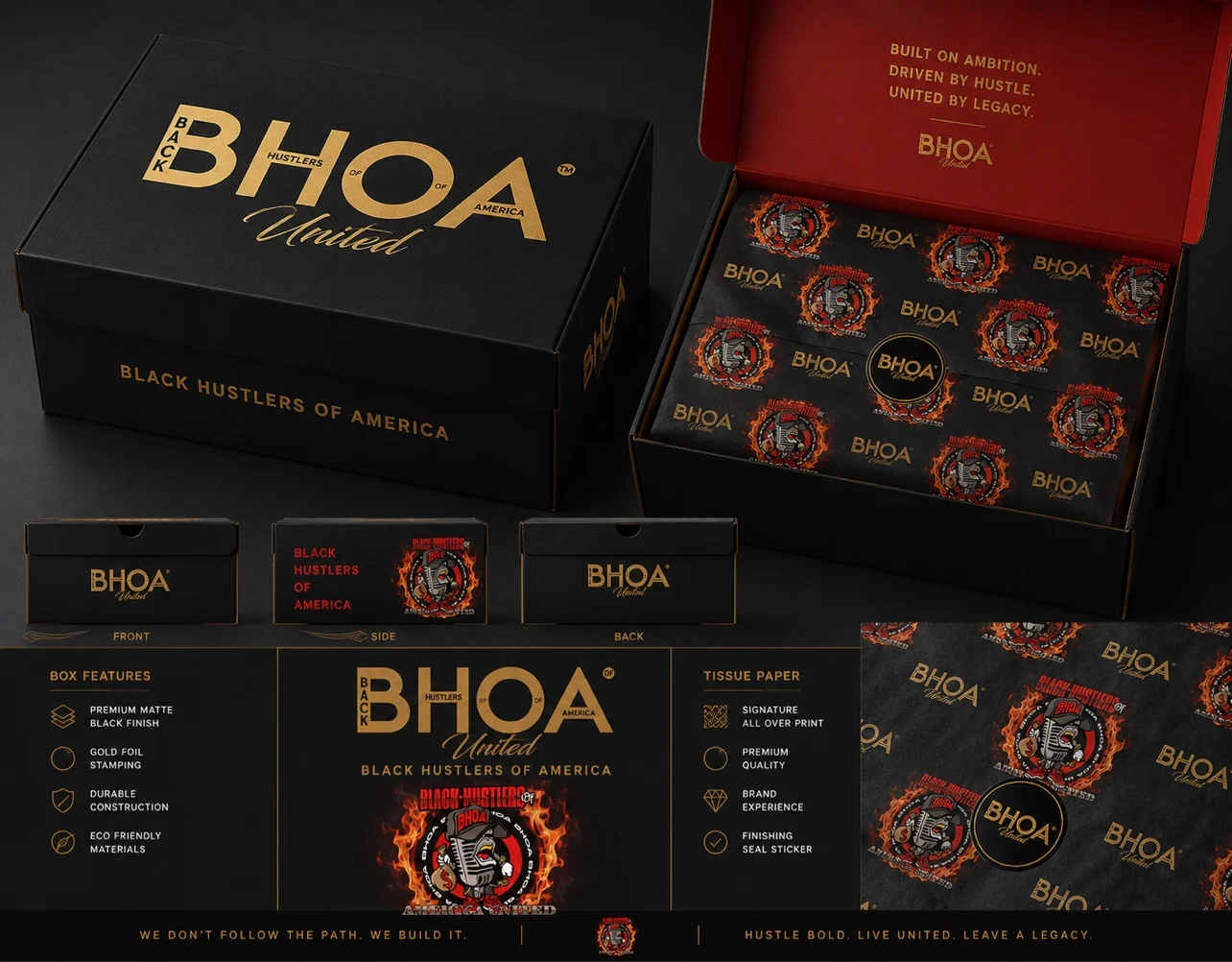 BHOA footwear packaging presentation