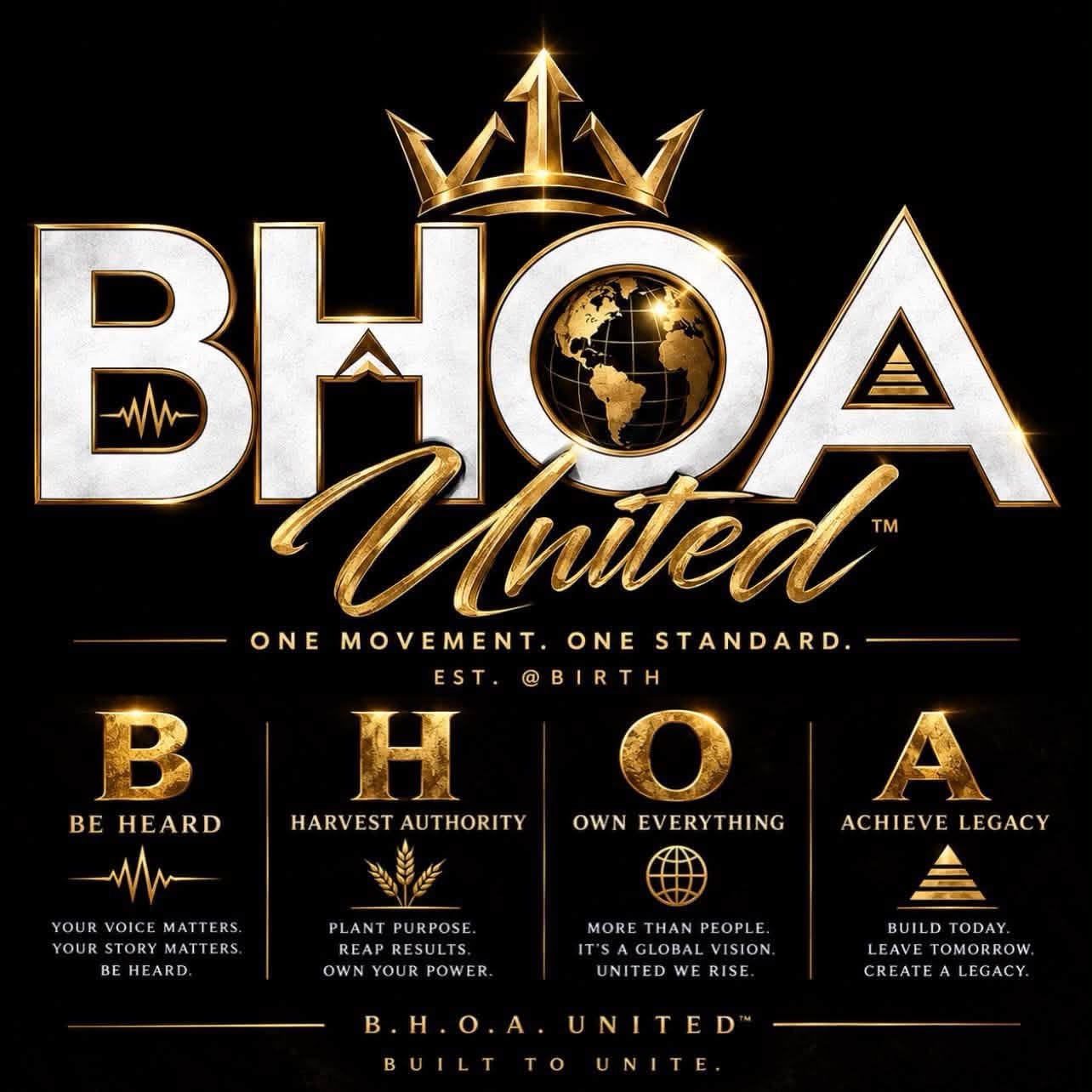 BHOA United — One Movement, One Standard logo