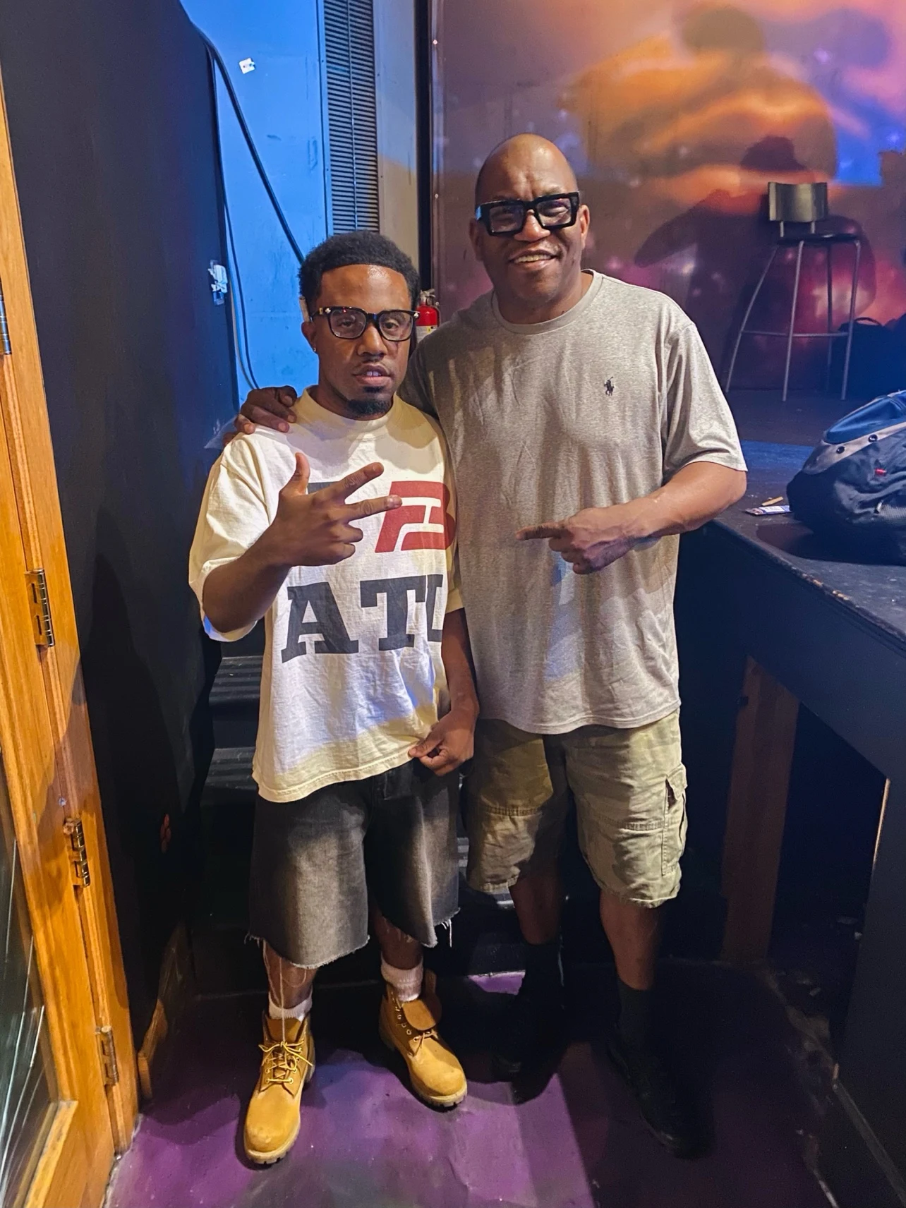 oNE Nuke with a fellow creative backstage